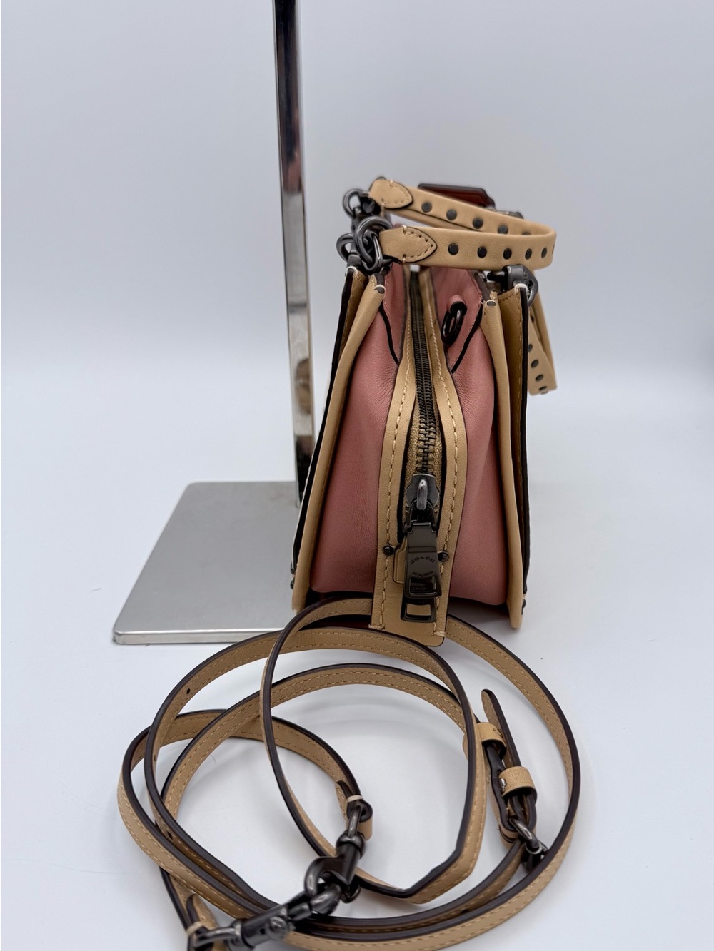 Coach Dreamer 21 Colorblock Leather Satchel Rivets 73766 - Picture 4 of 14